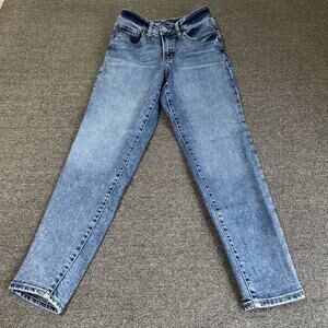 Old Navy High Rise OG Straight Ankle Jeans Womens 0 Blue Denim Stretch 5-Pockets